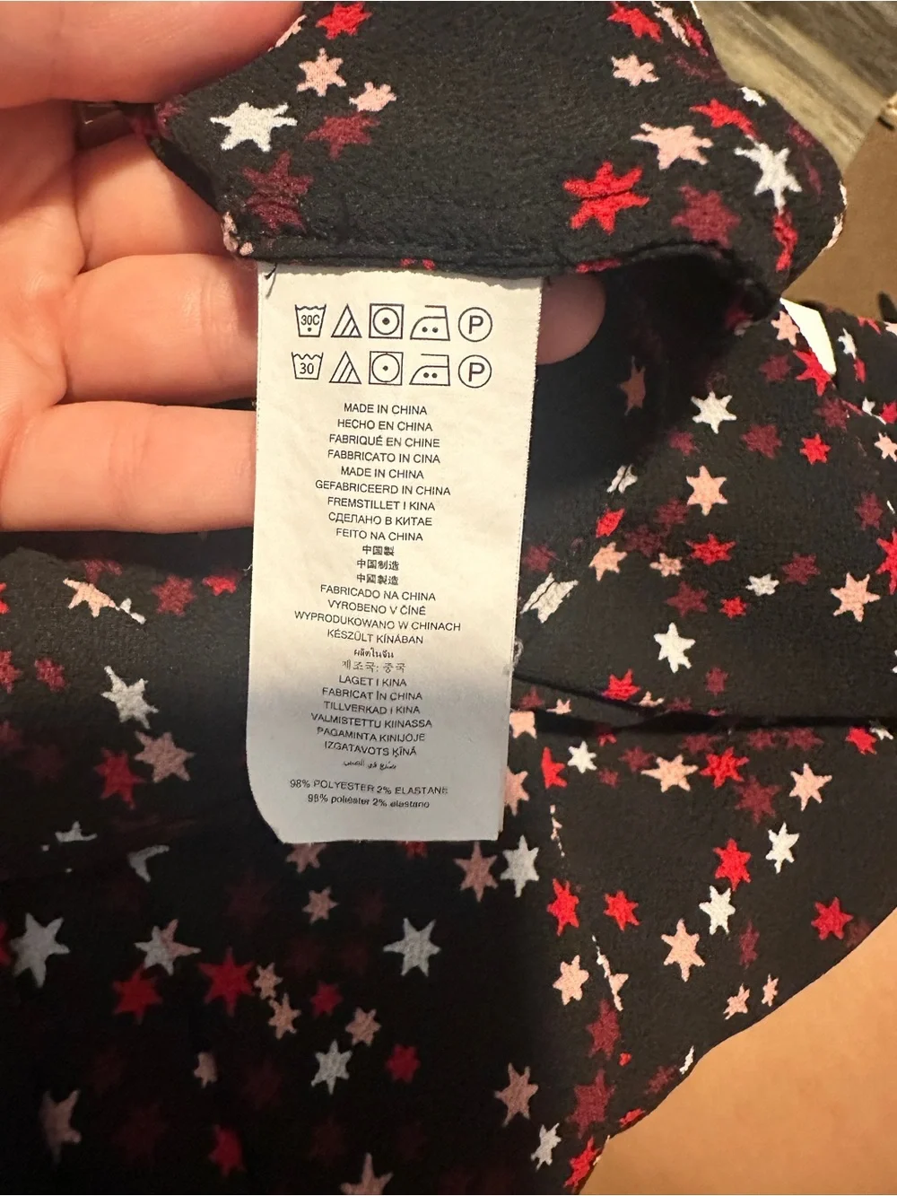Women's Black Star-Print Long Sleeve Blouse Michael Kors